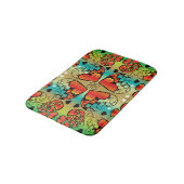 Tapis De Bain Rouge et vert Whimsical Romantique Coeurs motif (Angle)