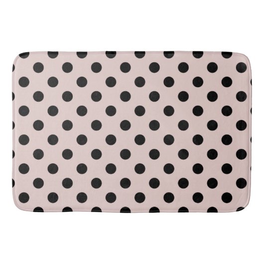 Tapis De Bain Rouge Foncé et Points Noirs à pois (Devant)