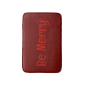 Tapis de bain rouge foncé "Soyez joyeux" avec text (Devant (Vertical))