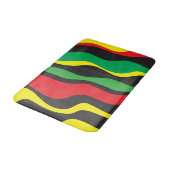Tapis De Bain Rouge Jaune Vert Rasta Noir Vague (Angle)
