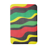 Tapis De Bain Rouge Jaune Vert Rasta Noir Vague (Devant (Vertical))
