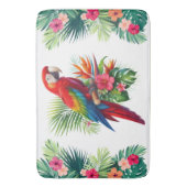 Tapis De Bain Rouge macaw tropical floral (devant Vertical)