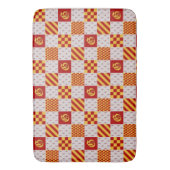 Tapis De Bain Rouge médiéval Jaune Vair Ermine Heraldique (devant Vertical)