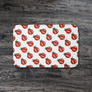 Tapis de bain rouge mignon de pois de coccinelles