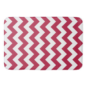 Tapis De Bain Rouge moderne Magenta Chevron