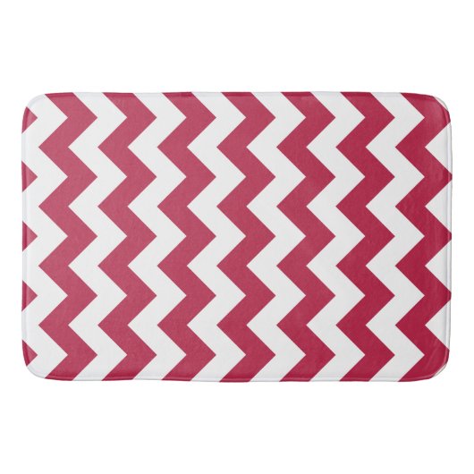 Tapis De Bain Rouge moderne Magenta Chevron (Devant)