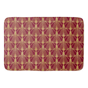 TAPIS DE BAIN ROUGE & OR ART DÉCO FAN LOGER MOTIF