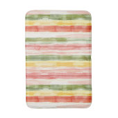 Tapis De Bain Rouge orangé jaune vert rayures (Devant (Vertical))