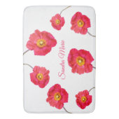 Tapis De Bain Rouge rose moderne Poppies Fleur de pavot blanc (devant Vertical)