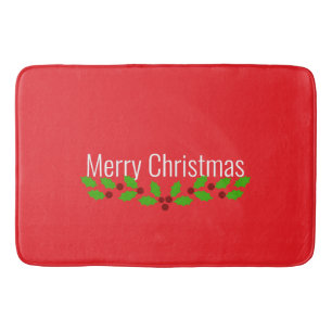 Tapis De Bain Rouge, rouge vif, couleur de Noël