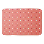 Tapis De Bain Rouge rouillé. Points saumons et blancs (Devant)
