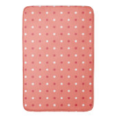 Tapis De Bain Rouge rouillé. Points saumons et blancs (devant Vertical)