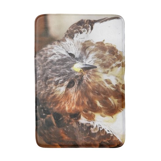 TAPIS DE BAIN ROUGE TAILLÉ HAWK (Devant (Vertical))