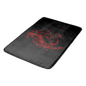 Tapis De Bain Rouge Tribal Dragon Noir (Angle)