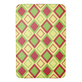 Tapis De Bain Rouge vert diamant géométrique (devant Vertical)