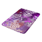 Tapis De Bain Rouge violet Abstrait Fluid Art Marbre (Angle)