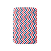 Tapis De Bain Rouges Lignes Blanches Zig Zag Géométrique Basebal (Devant (Vertical))