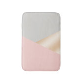 Tapis De Bain Rougissent le rose, le gris et les triangles (Devant (Vertical))