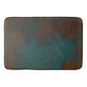 Tapis De Bain Rouille et marbre Turquoise abstrait (Devant)