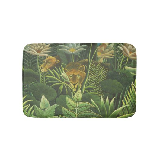 Tapis De Bain Rousseau Tropical Jungle Lion Peinture (Devant)