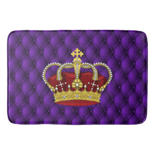 Tapis De Bain Royal Queen's Crown & Faux Purple Pintucks