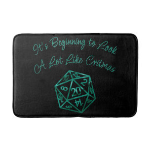 Tapis De Bain RPG Critmas Lime Green Tabletop Role Player Dice