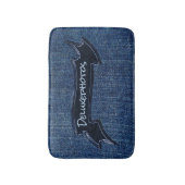 Tapis De Bain Ruban de marine de denim (Devant (Vertical))