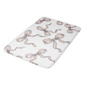 Tapis De Bain Ruban rose mignon et tendance en noir (Angle)