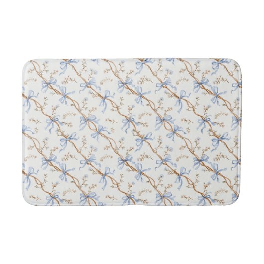 Tapis De Bain Rubans Bleus Crème (Devant)