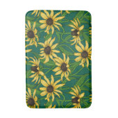 Tapis De Bain Rudbekia jaune sur vert foncé (Devant (Vertical))