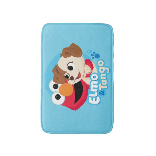 Tapis De Bain Rue Sésame | Badge Elmo & Tango (Devant (Vertical))