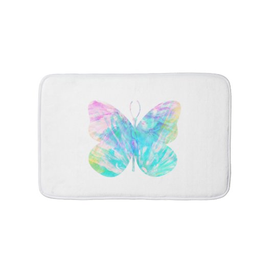 Tapis De Bain Rug de bain à papillon d'aquarelle (Devant)