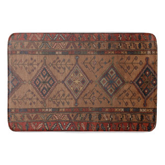 Tapis De Bain Rug Perse Brown antique avec formes géométriques