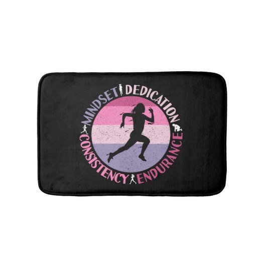 Tapis De Bain Running Mindset - Citation d'endurance de la fille (Devant)