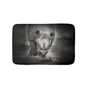 Tapis De Bain Running Rhinoceros : Wild Animal Portrait.