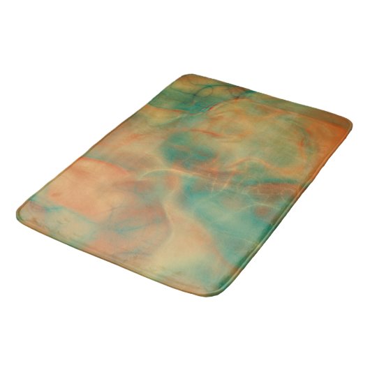 Tapis De Bain Rust et marbre vert de mer abstrait (Angle)