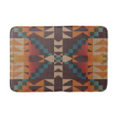 Tapis De Bain Rust Orange foncé Rouge Brown Bleu Turquoise Art T (Devant)