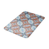 Tapis De Bain Rust unique, Turquoise, Bleu clair et rose Motif D (Angle)