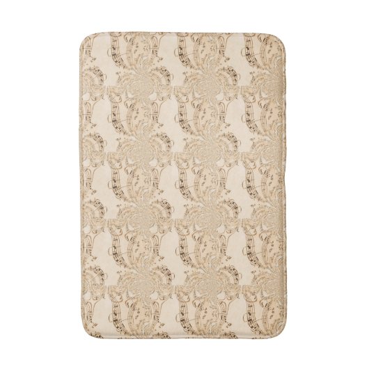 Tapis De Bain Rustic Antique Musical Notes (Devant (Vertical))