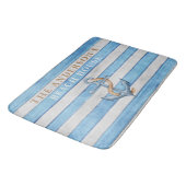 Tapis De Bain Rustic Family Beach House Stripes Nautiques (Angle)