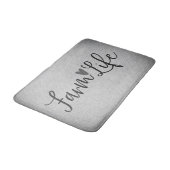 Tapis De Bain Rustic Farm Life Gris Burlap Texture Whimsical (Angle)