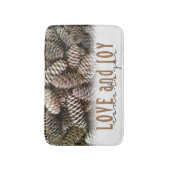 Tapis De Bain Rustic Holiday Love and Joy Pine Cone (Devant (Vertical))