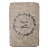 Tapis De Bain Rustic Laurel Wreath Farmhouse Style Monogramme S (devant Vertical)