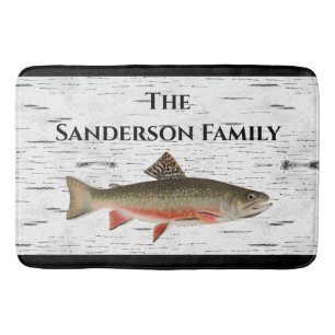 Tapis De Bain Rustique Aspen truite pêcheur Lake House Cuisine