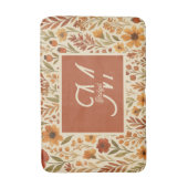 Tapis De Bain Rustique Automne vibes d'automne & Monogramme flor (Devant (Vertical))