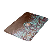 Tapis De Bain Rustique brun turquoise de l'ouest motif (Angle)