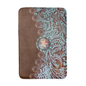 Tapis De Bain Rustique brun turquoise de l'ouest motif (Devant (Vertical))