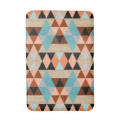Tapis De Bain Rustique Carrés de diamant Triangles Motif d'art b (Devant (Vertical))