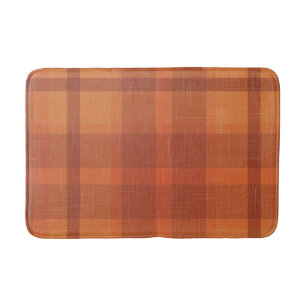 Tapis De Bain Rustique Orange Automne Plaid Tartan