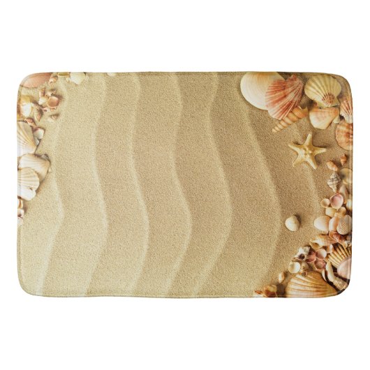 Tapis De Bain Sable de plage nature texture de coquillages de ba (Devant)